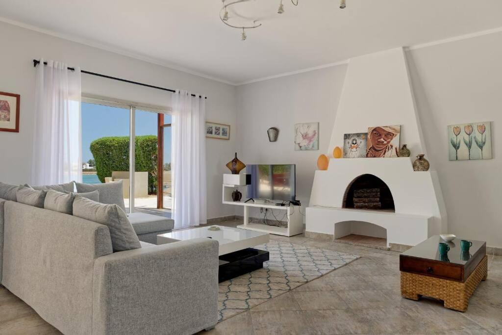 White With Open Lagoon View Villa